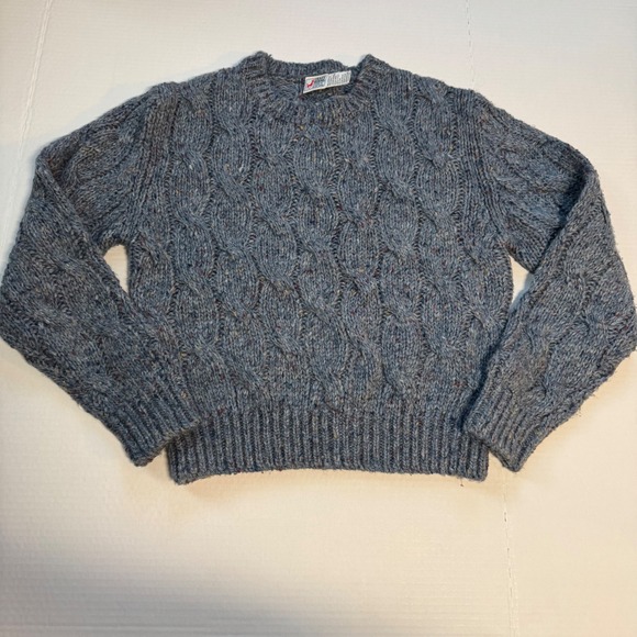 Crazy Horse By Liz Claiborne Sweaters - Vintage‎ Crazy Horse Hong Kong Cable Knit Wool Blend Sweater Blue Women's Medium